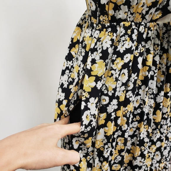 Abercrombie & Fitch Women Boho Floral Gauze High Low Midi Dress Size S Tie Front - Picture 5 of 12